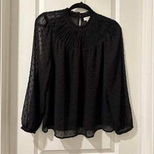 J. Crew Black Textured Blouse